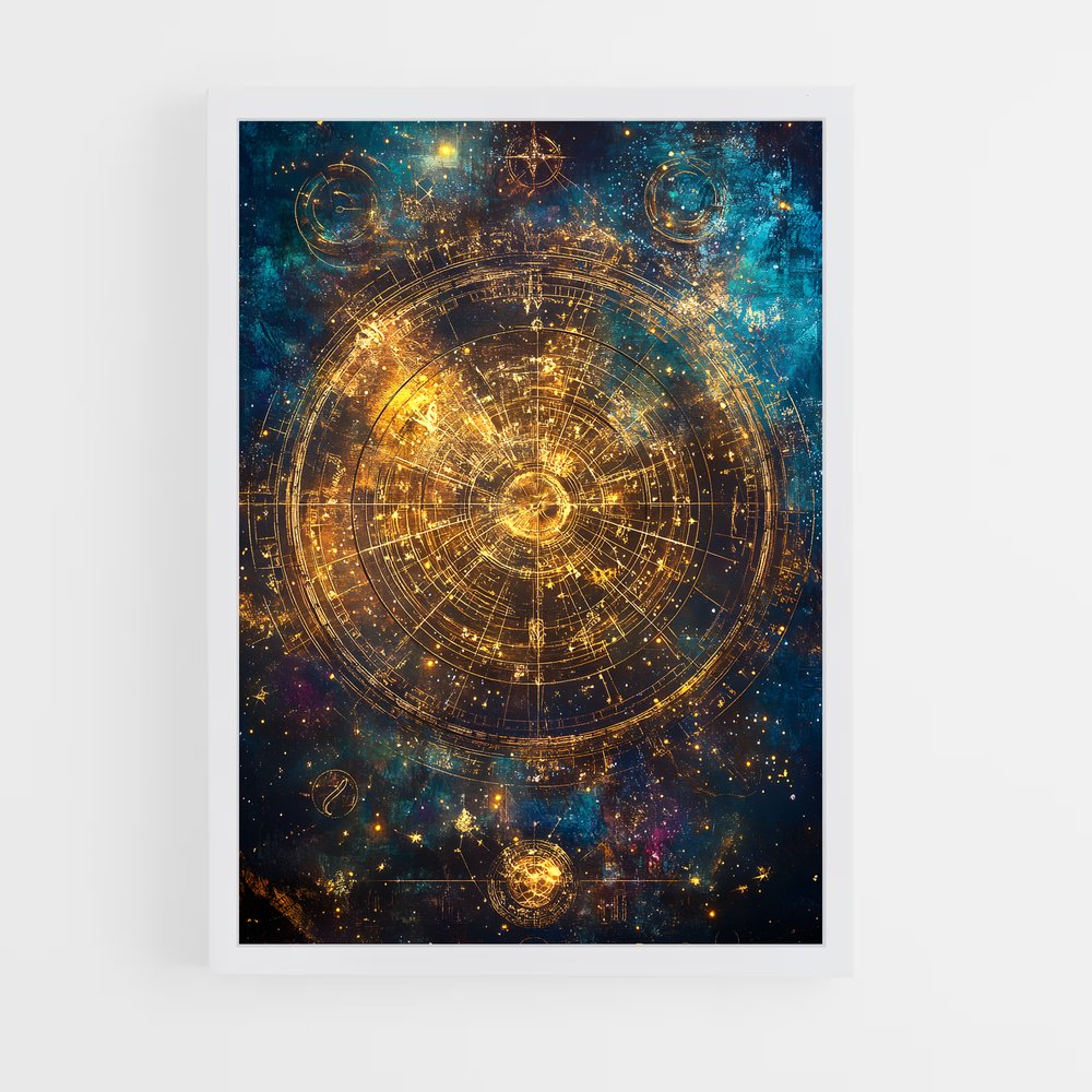 Poster Carte stellaire fascinante – affiche Espace rétro (vue 3)